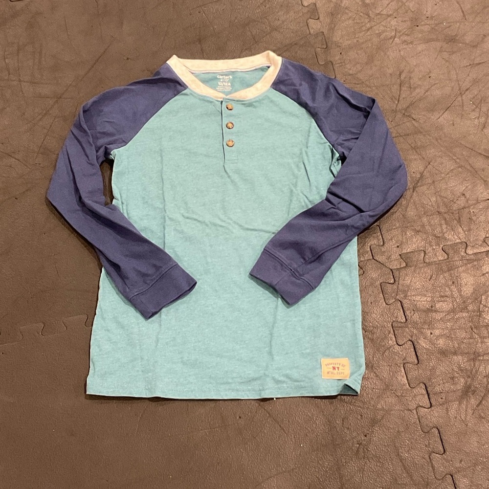 Carter's Teal and Navy Long Sleeve Shirt